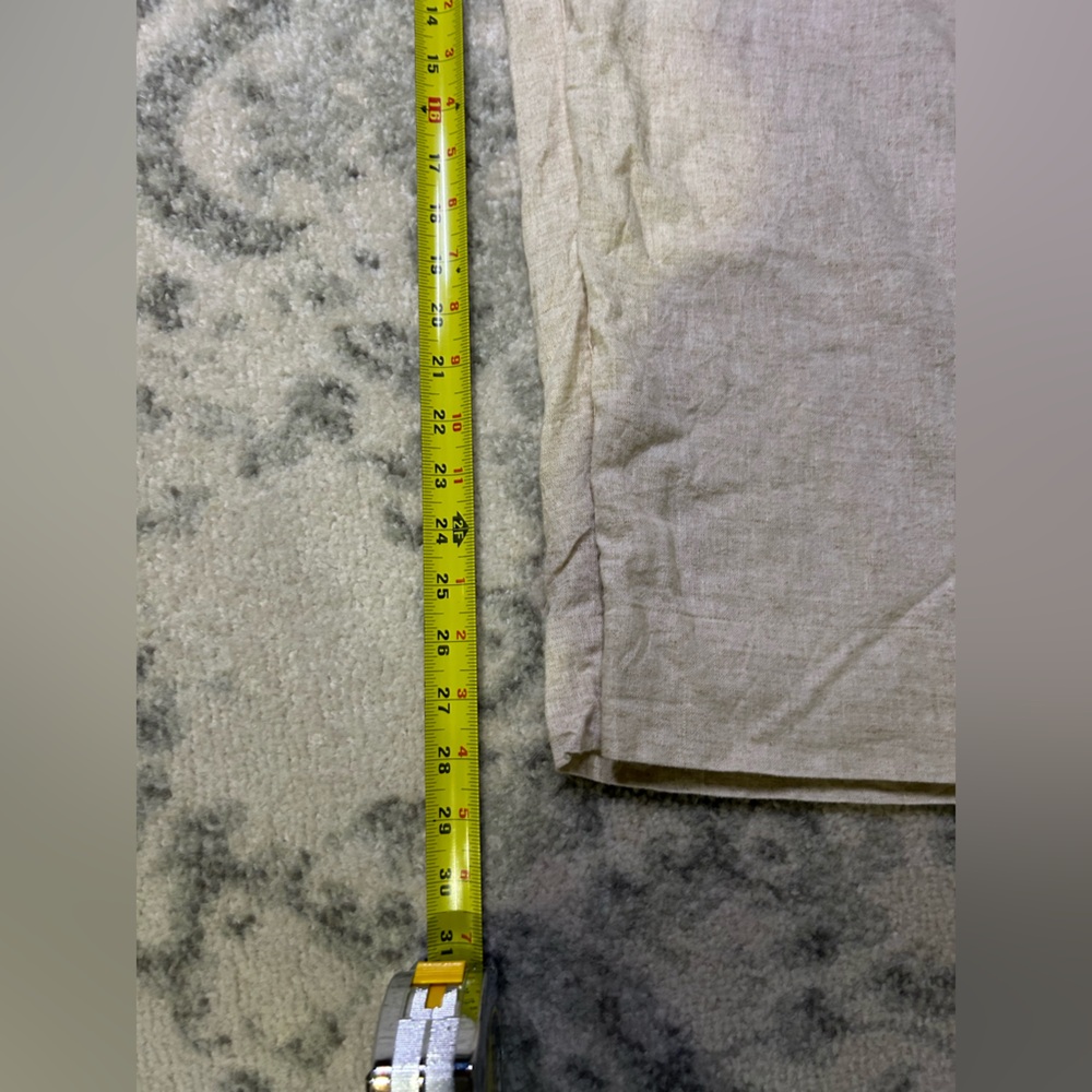 Oatmeal Wide Leg Linen Pants Lined Abercrombie Medium - Picture 8 of 10